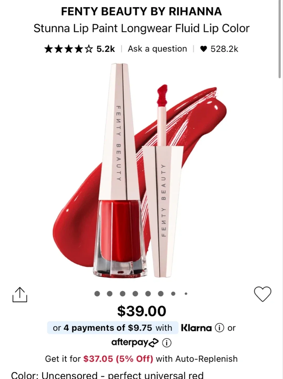 Fenty Beauty Stunna Lip Paint image indicator(5)