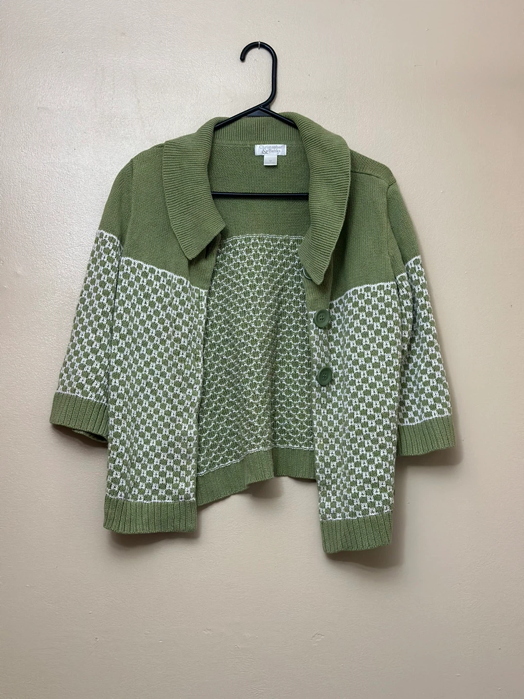 Medium Green & White Sweater - photo 2