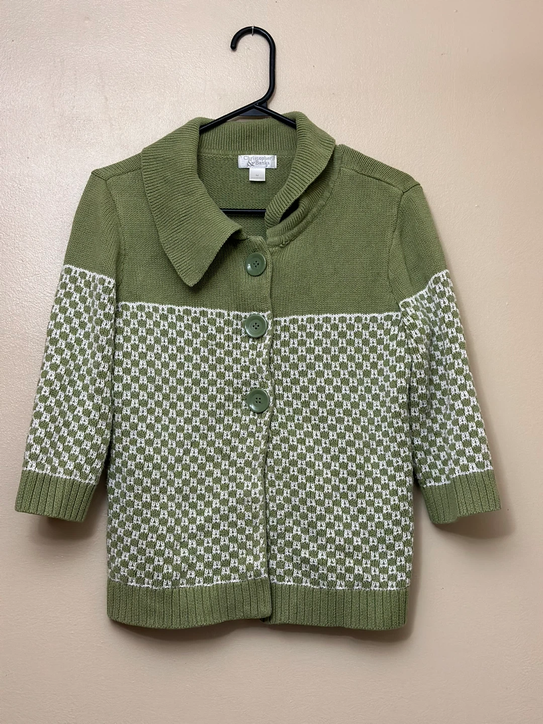 Medium Green & White Sweater