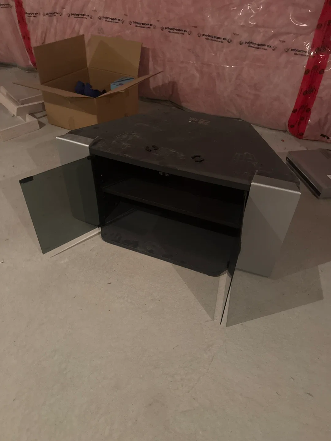 Corner TV Stand - Black & Silver image indicator(2)