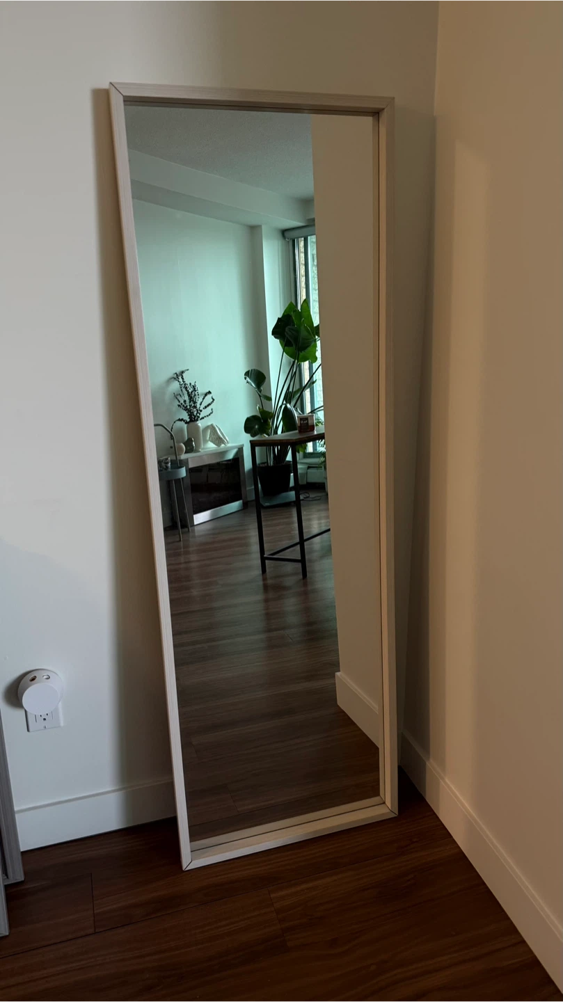 Large mirror in white / light grey color