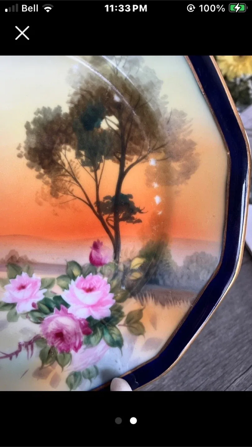 Vintage Decorative Plates 11 Nippon hand painted image indicator(2)