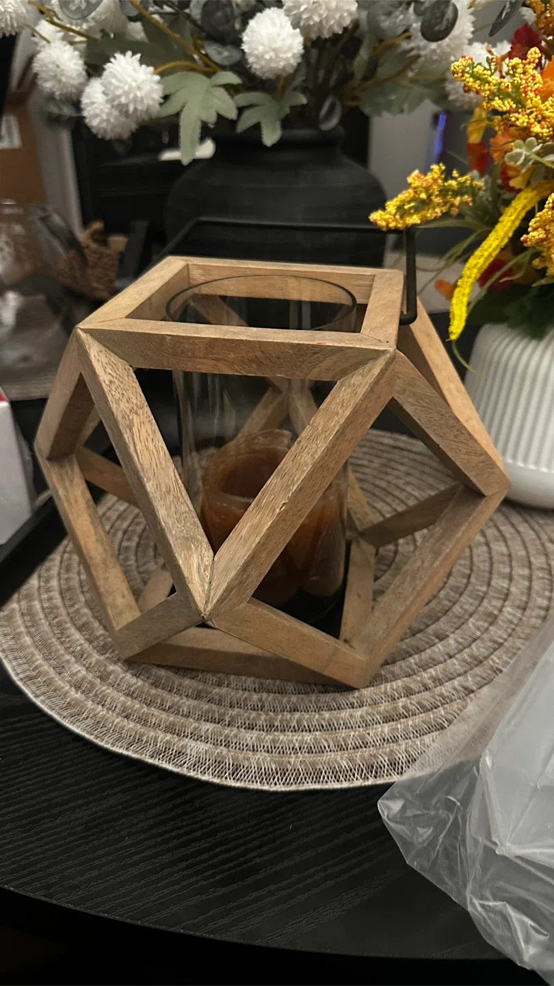 Wooden Geometric Candle Holder