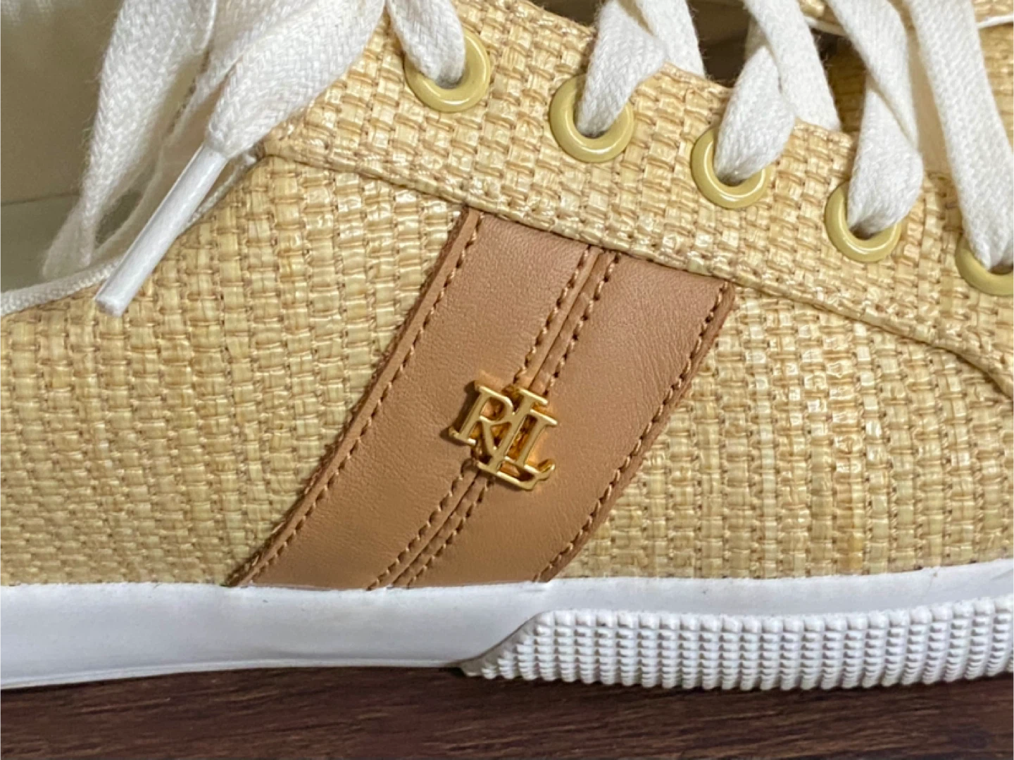 Ralph Lauren Beige Woven Sneakers