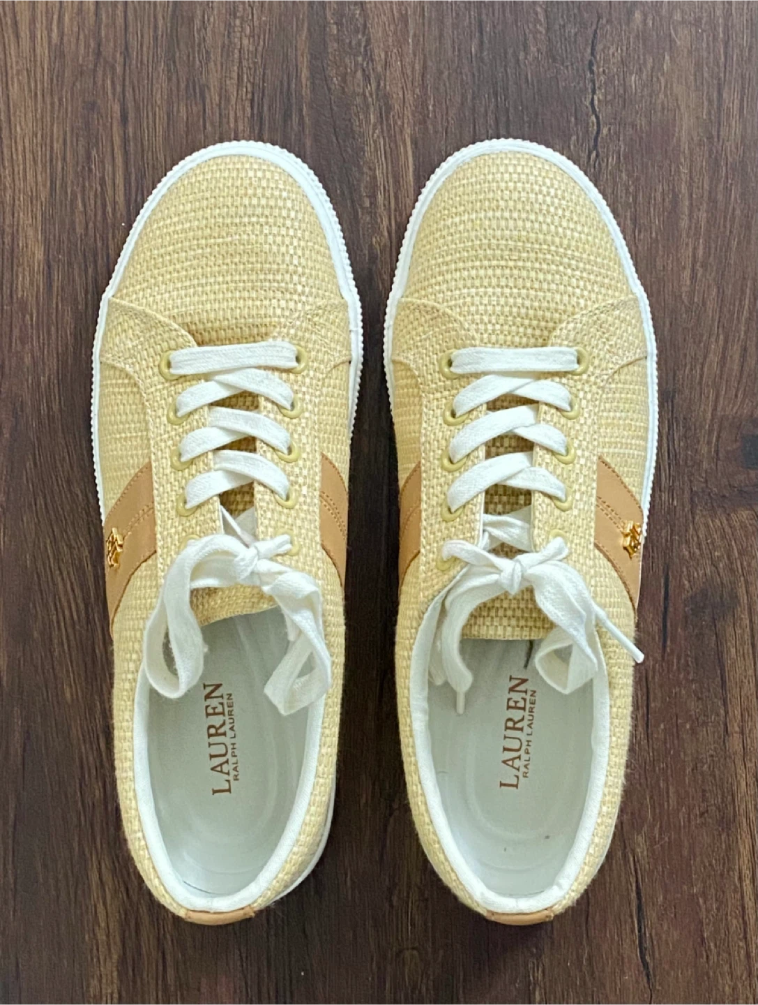 Ralph Lauren Beige Woven Sneakers - photo 2