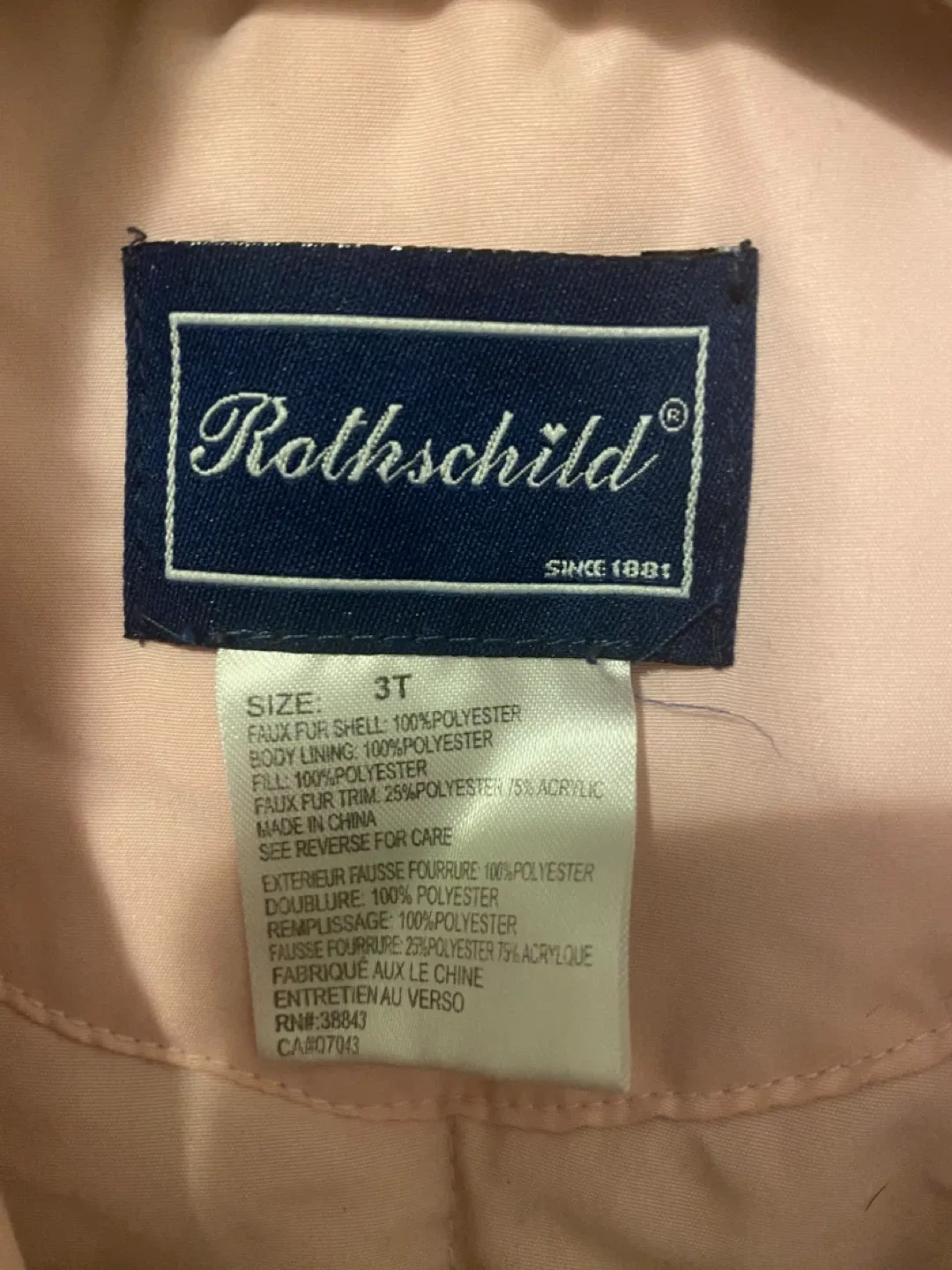 Rothschild Girl's Pink Faux Fur Jacket - Size 3T image indicator(2)