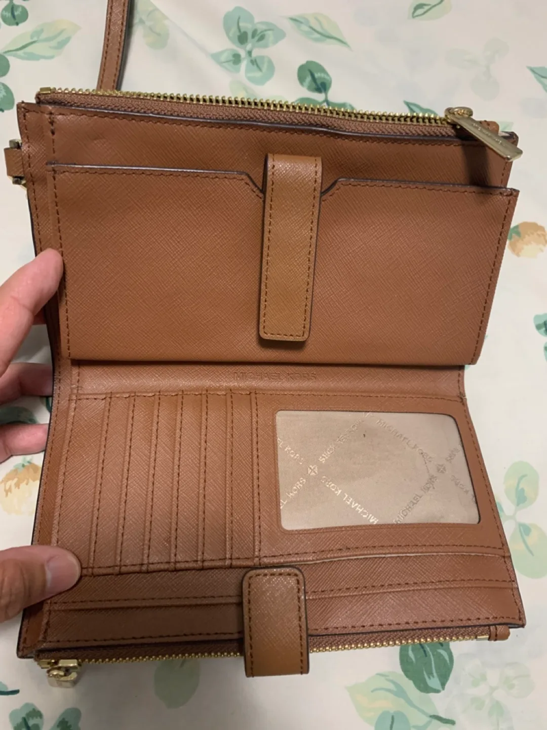 Michael Kors Brown Leather Wristlet Wallet image indicator(3)