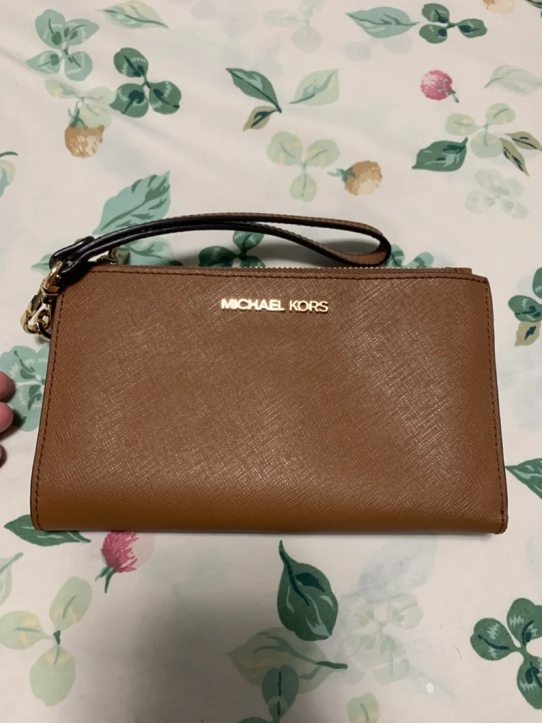 Michael Kors Brown Leather Wristlet Wallet thumbnail