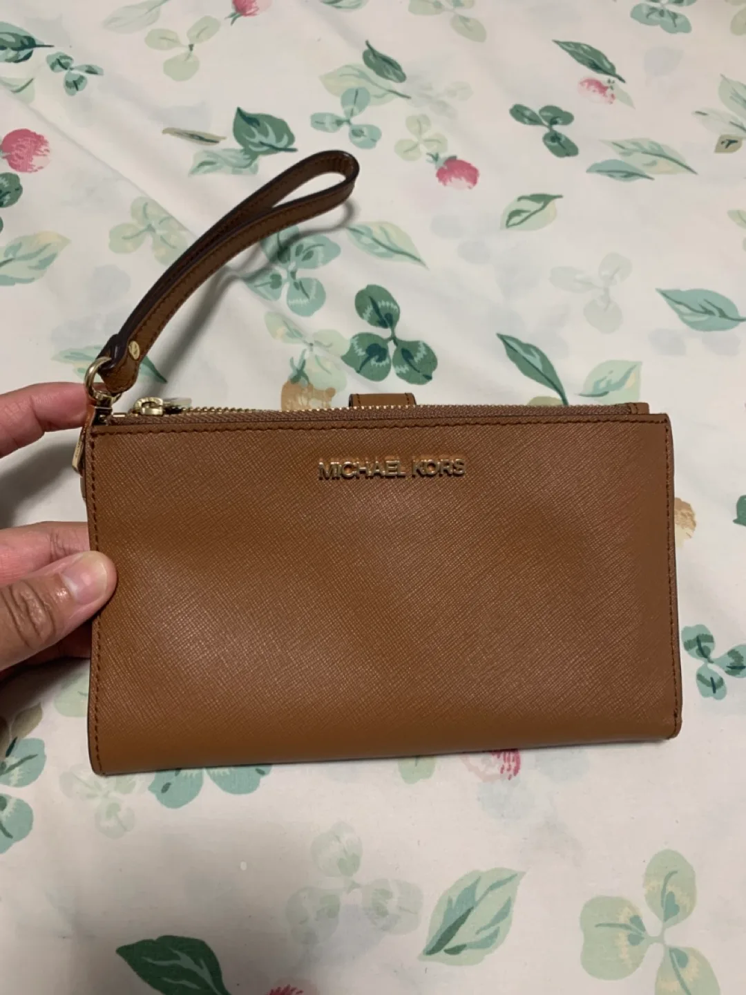 Michael Kors Brown Leather Wristlet Wallet image indicator(4)