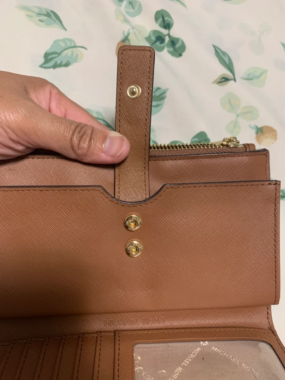 Michael Kors Brown Leather Wristlet Wallet image indicator(6)