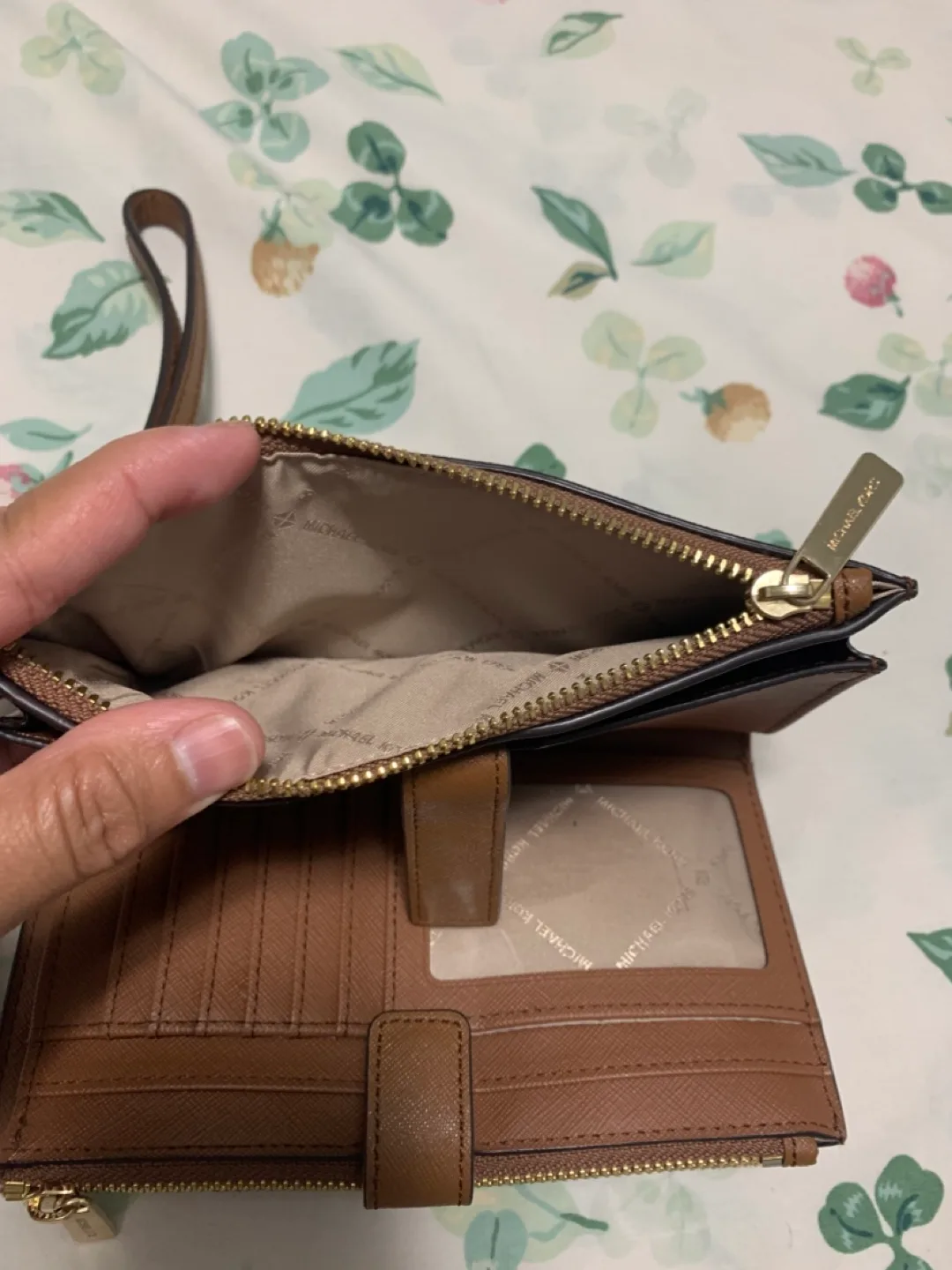 Michael Kors Brown Leather Wristlet Wallet image indicator(5)