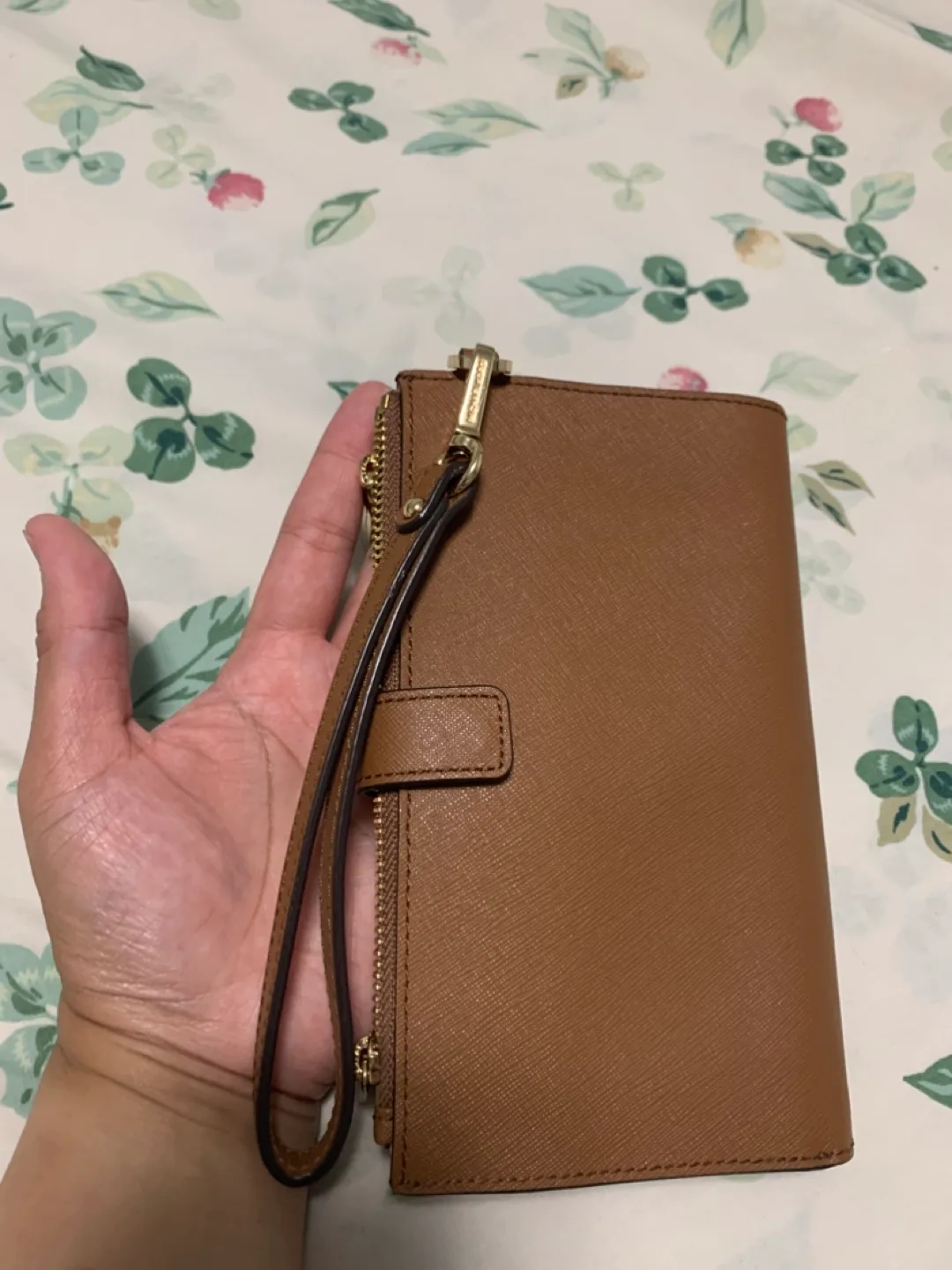 Michael Kors Brown Leather Wristlet Wallet image indicator(10)