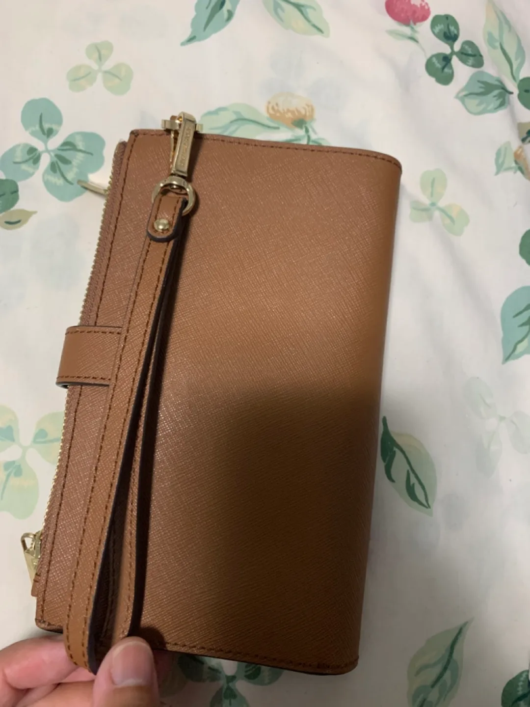 Michael Kors Brown Leather Wristlet Wallet image indicator(9)
