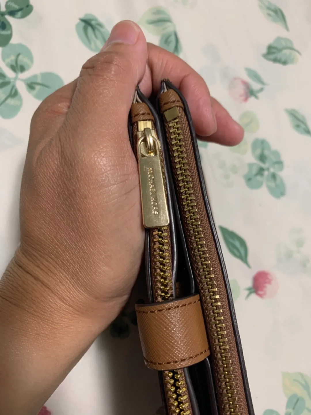 Michael Kors Brown Leather Wristlet Wallet image indicator(8)