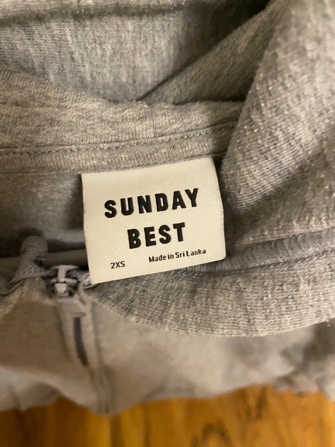 Sunday Best Grey Zip-Up Hoodie - Size 2XS image indicator(3)