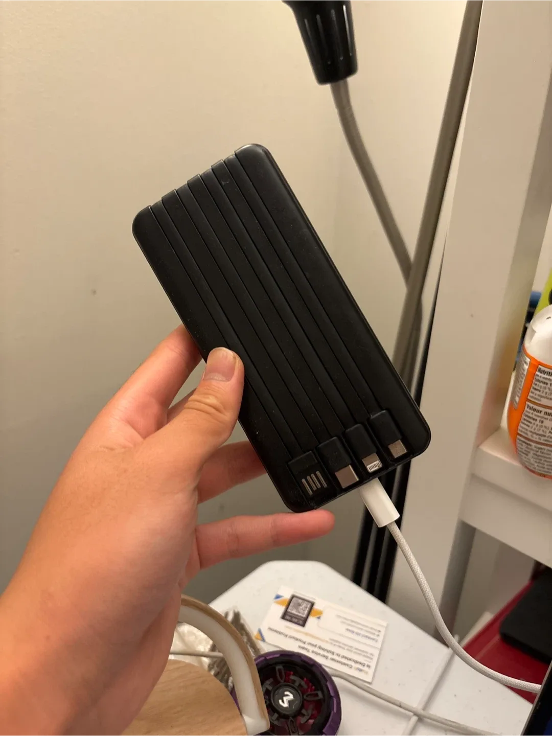 10000mAh Power Bank - Portable Charger built in cables image indicator(2)