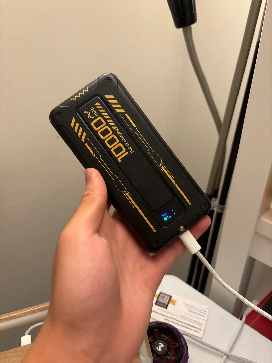 10000mAh Power Bank - Portable Charger built in cables