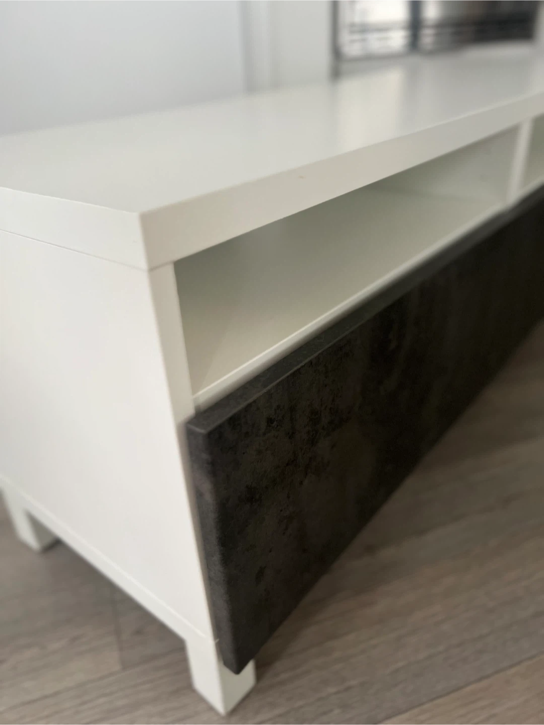 White & Grey TV Stand with Storage - photo 5