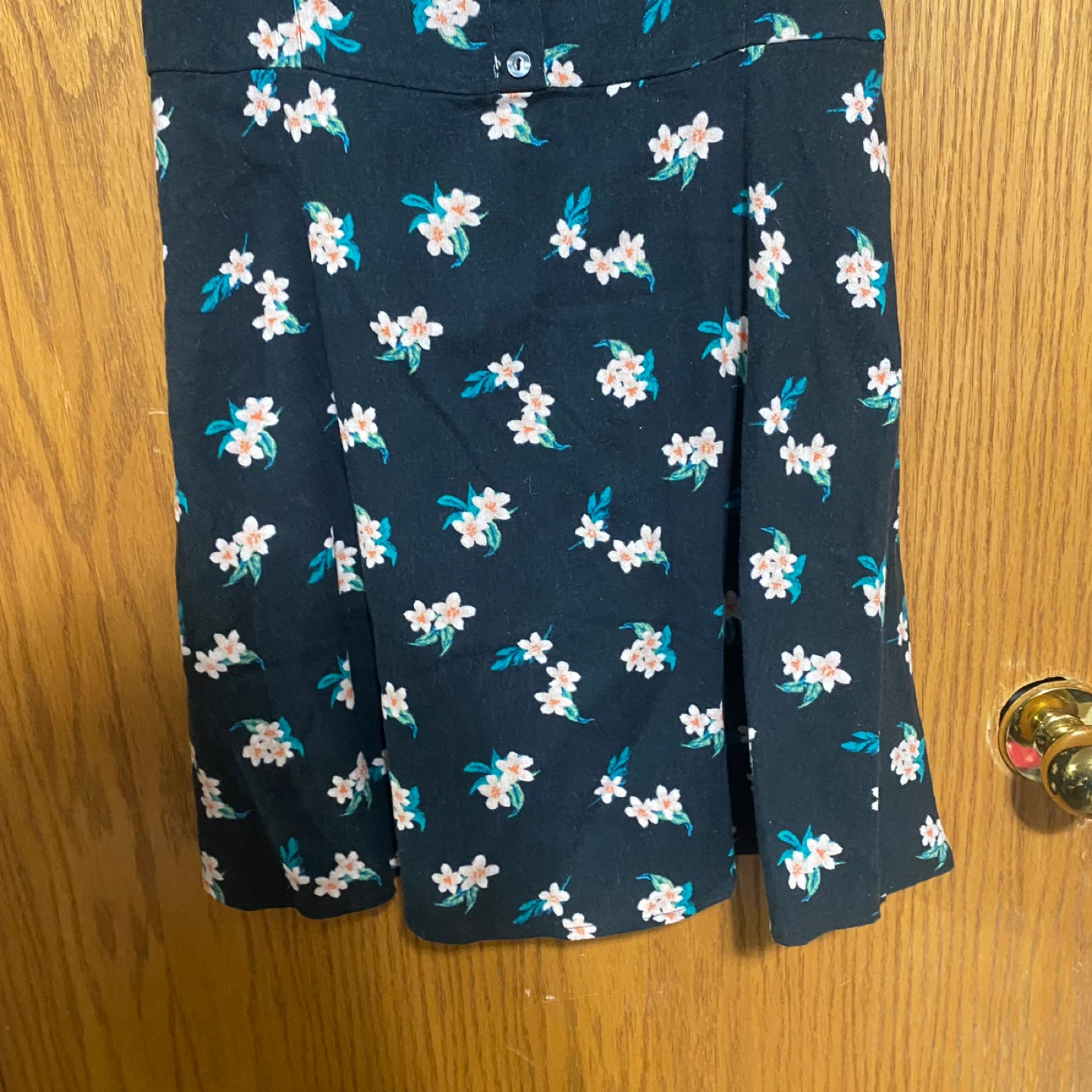 Hollister Black Floral Button Front Mini Dress Large - photo 4
