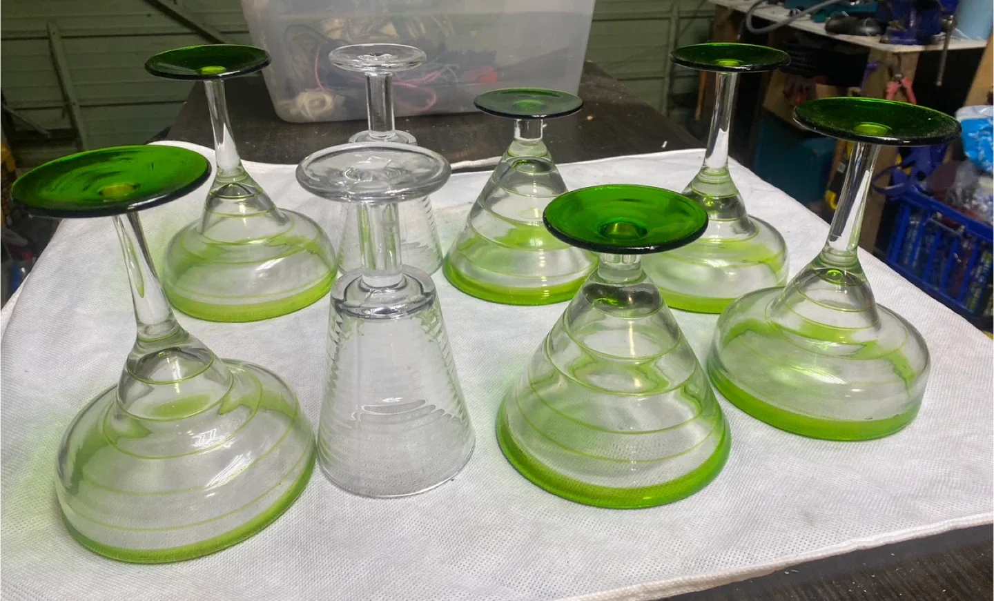 Margarita & Ribbed Glasses - Green Trim (Set of 8) image indicator(6)