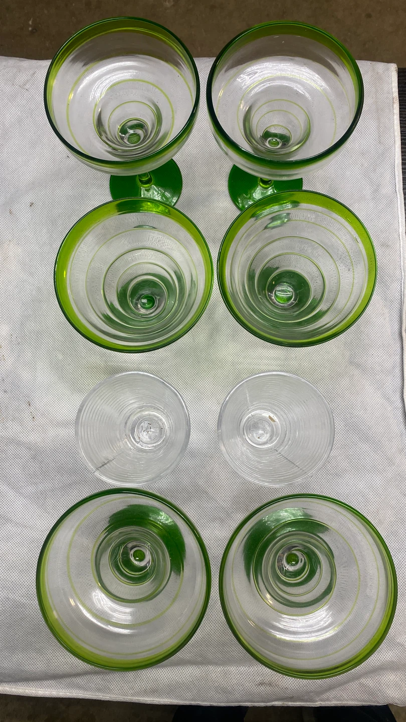 Margarita & Ribbed Glasses - Green Trim (Set of 8) - photo 4