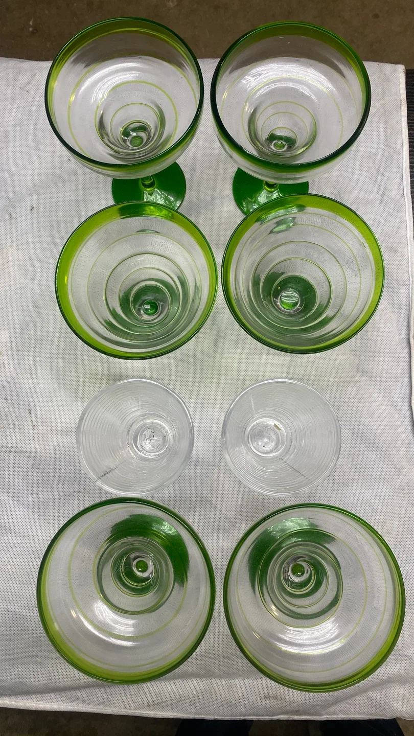 Margarita & Ribbed Glasses - Green Trim (Set of 8) image indicator(4)