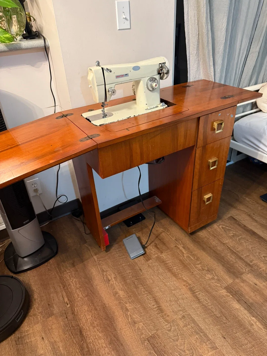 Vintage Morse Sewing Machine with Cabinet