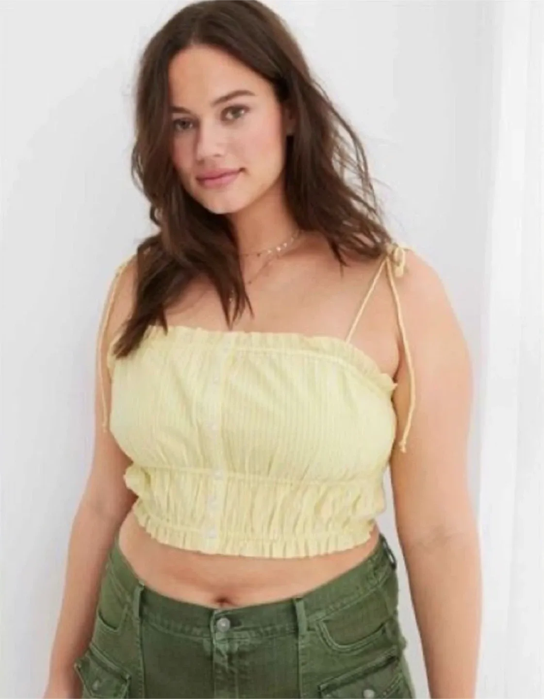 Aerie Woven Women's Button Front Tank Top, Sz XL thumbnail