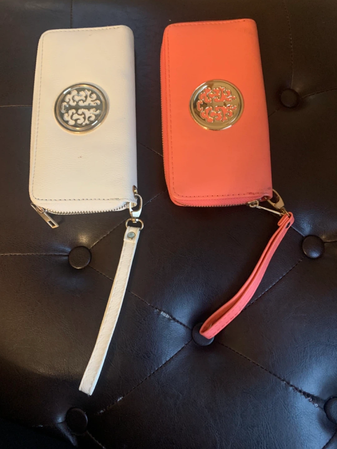 White and Coral Clutch Wallets