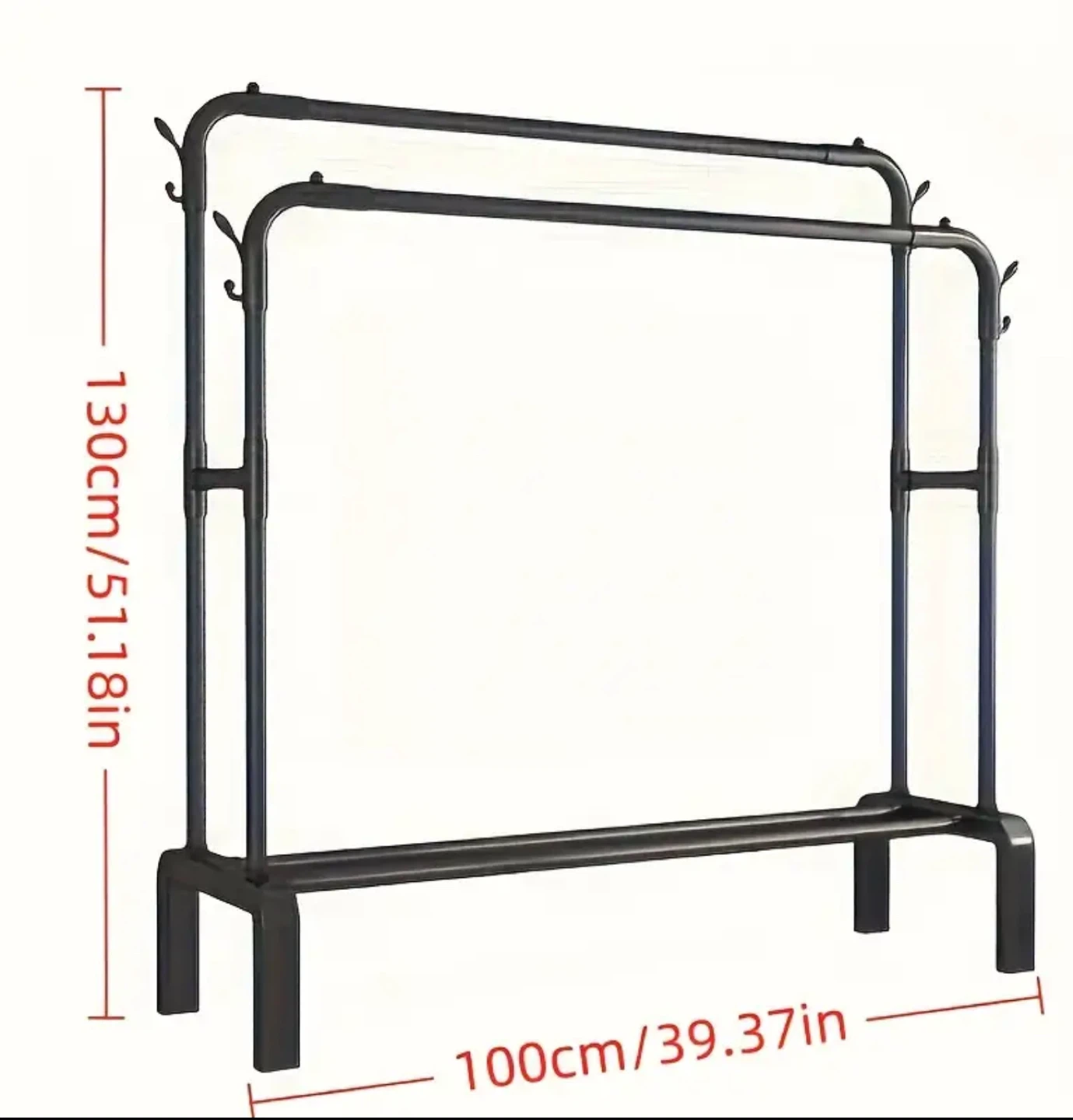 Double Rod Clothing Rack - White - photo 3