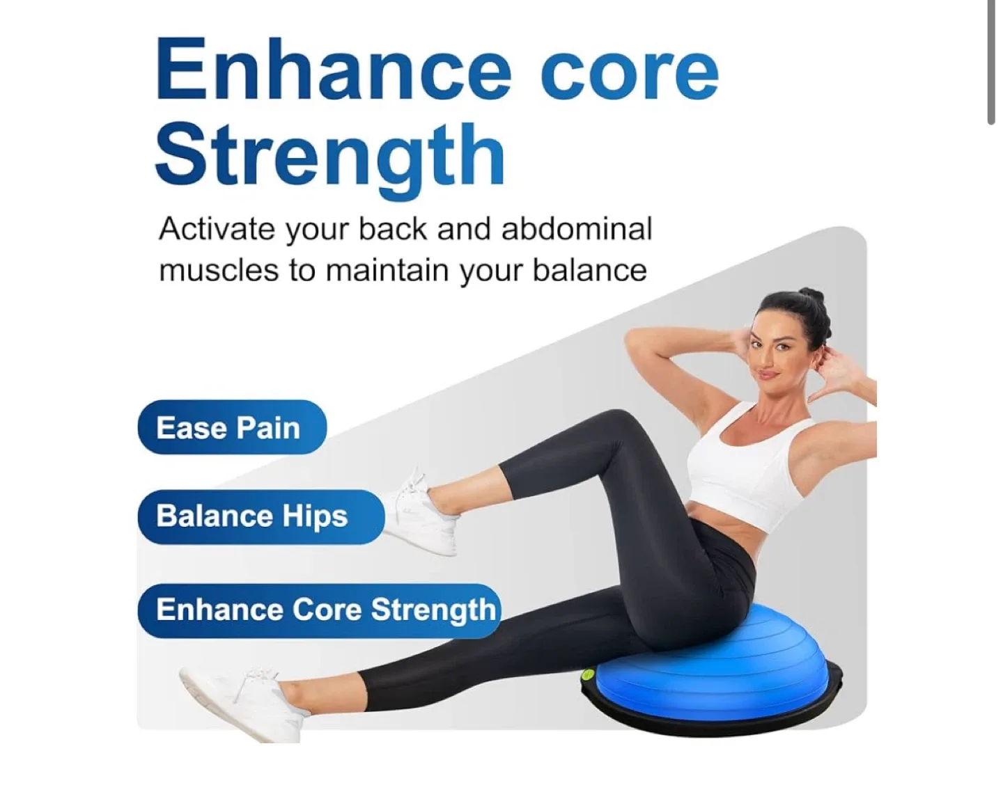 Drfzca Balance Ball with Pump - Blue image indicator(2)