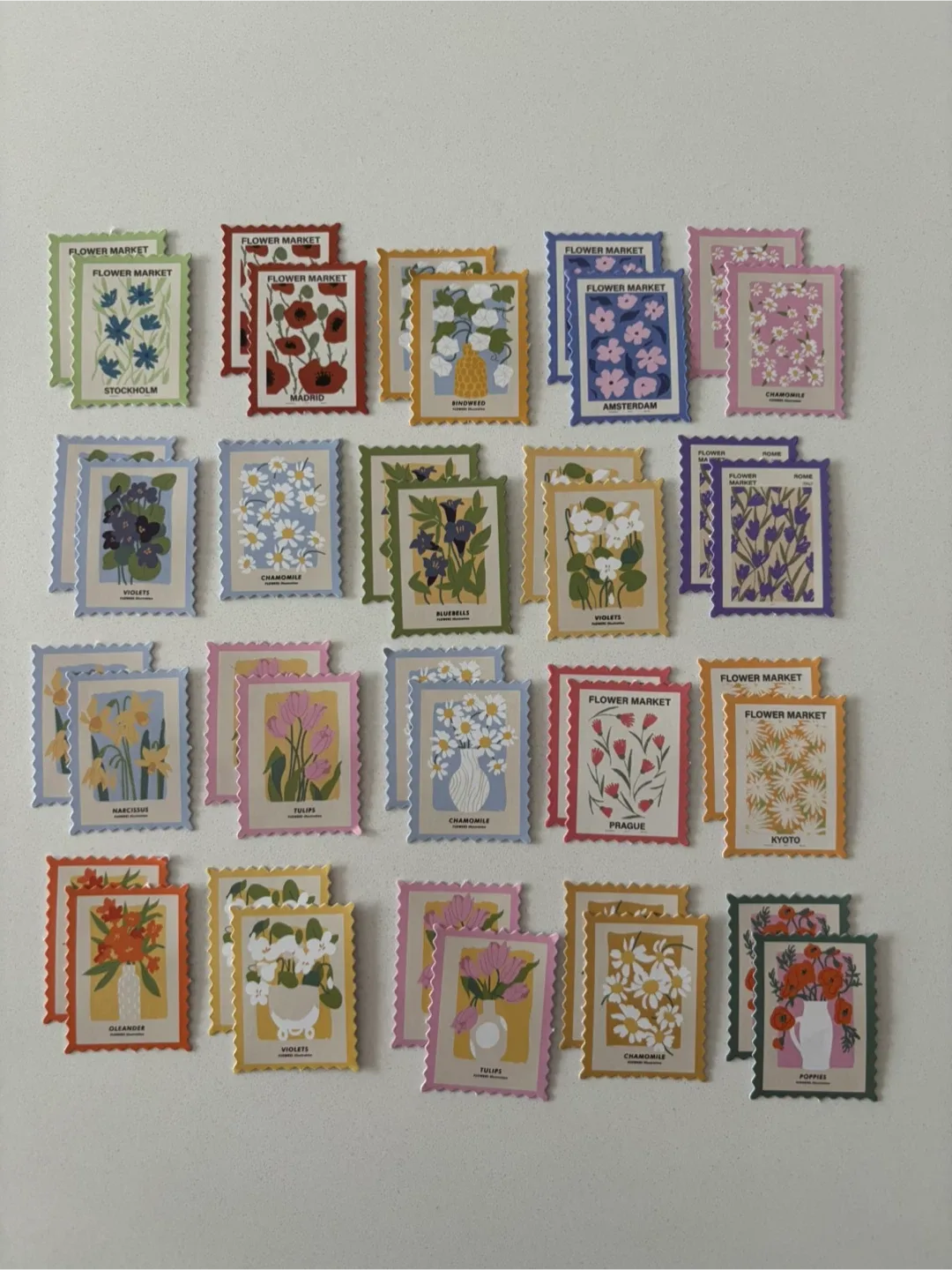 40 Decorative Stamp Stickers - Flower Market, Global Cities thumbnail