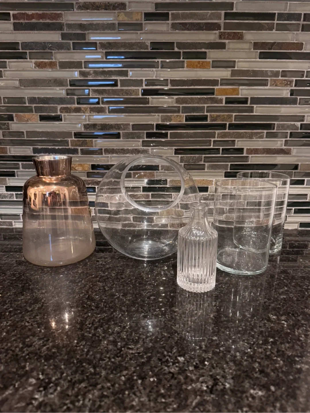 Assorted Glass Vases - Set of 5 thumbnail