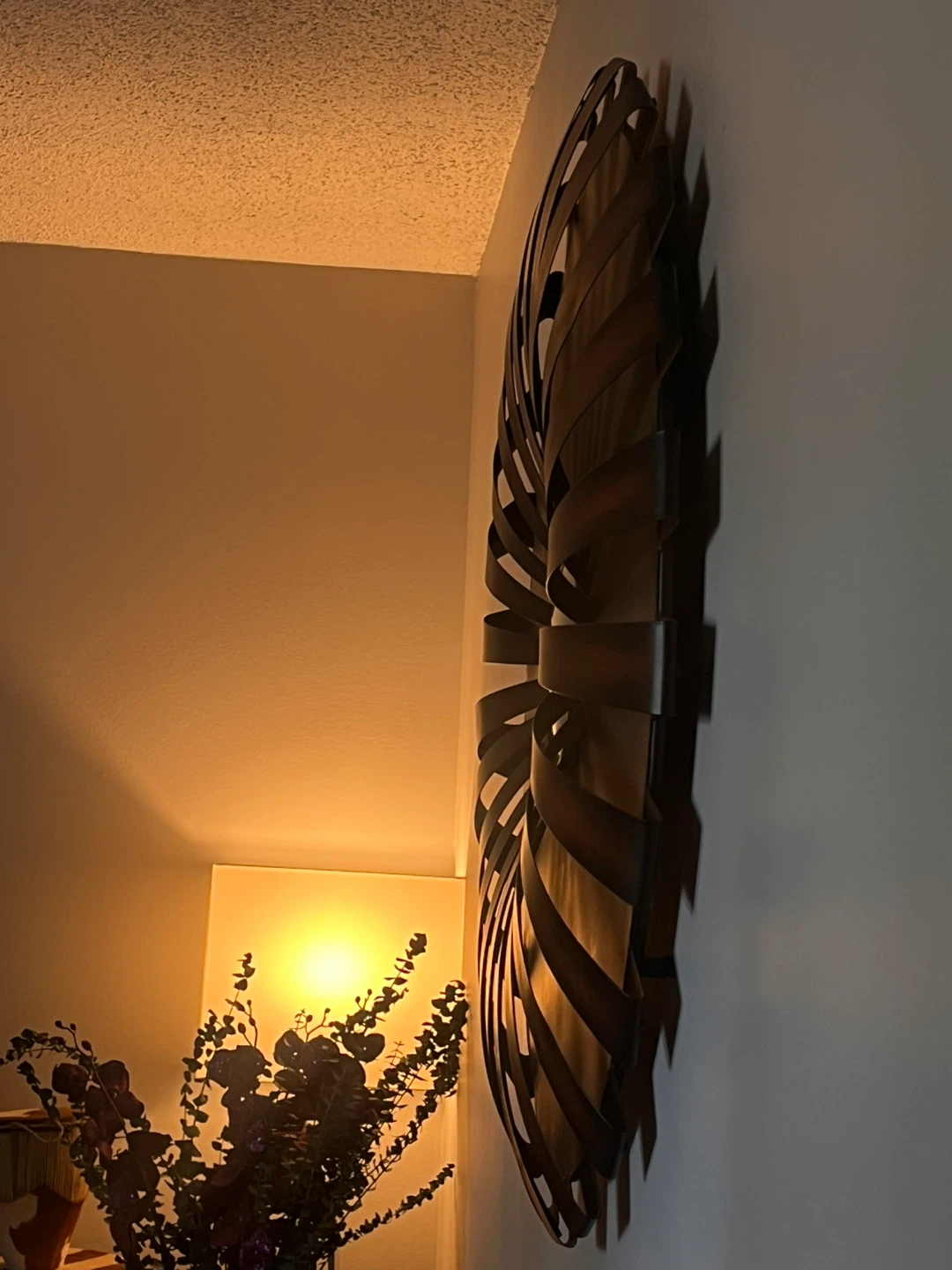 Large Pier 1 Import Round Sunburst Accent Metal Mirror - photo 2