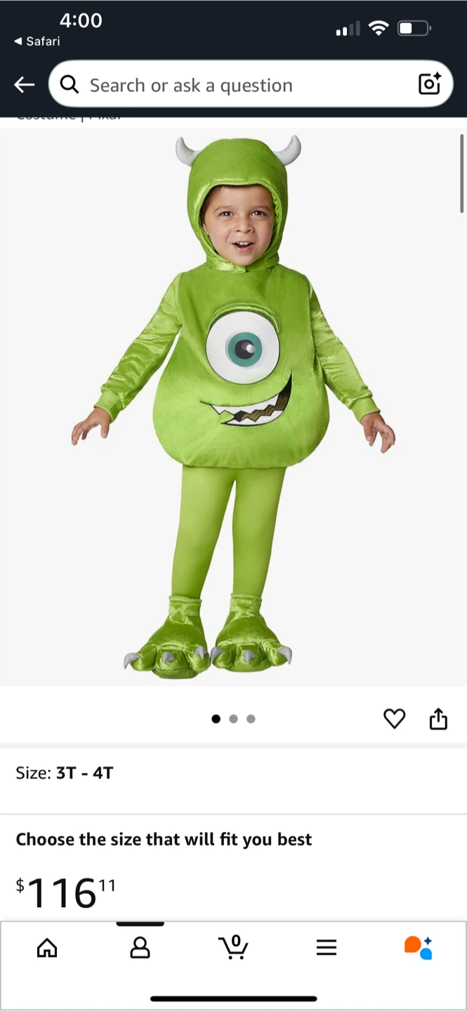 Disney Monsters Inc. Mike Costume - Size 3T-4T - photo 5
