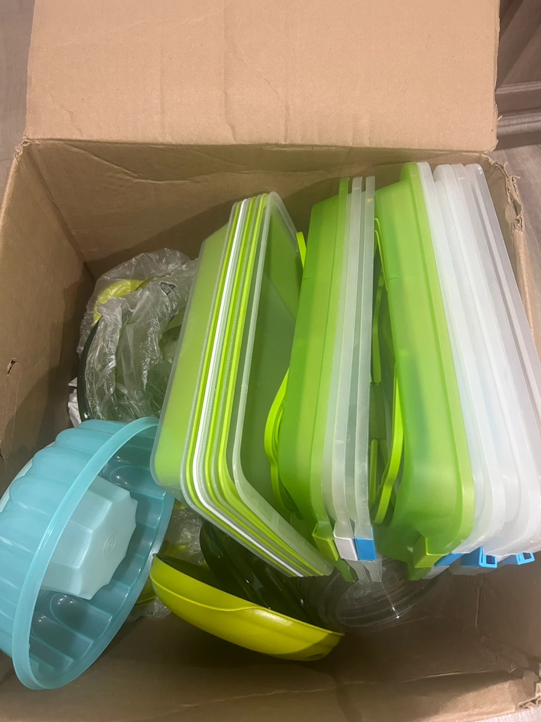 Plastic Food Storage Containers and Trays with Lids.