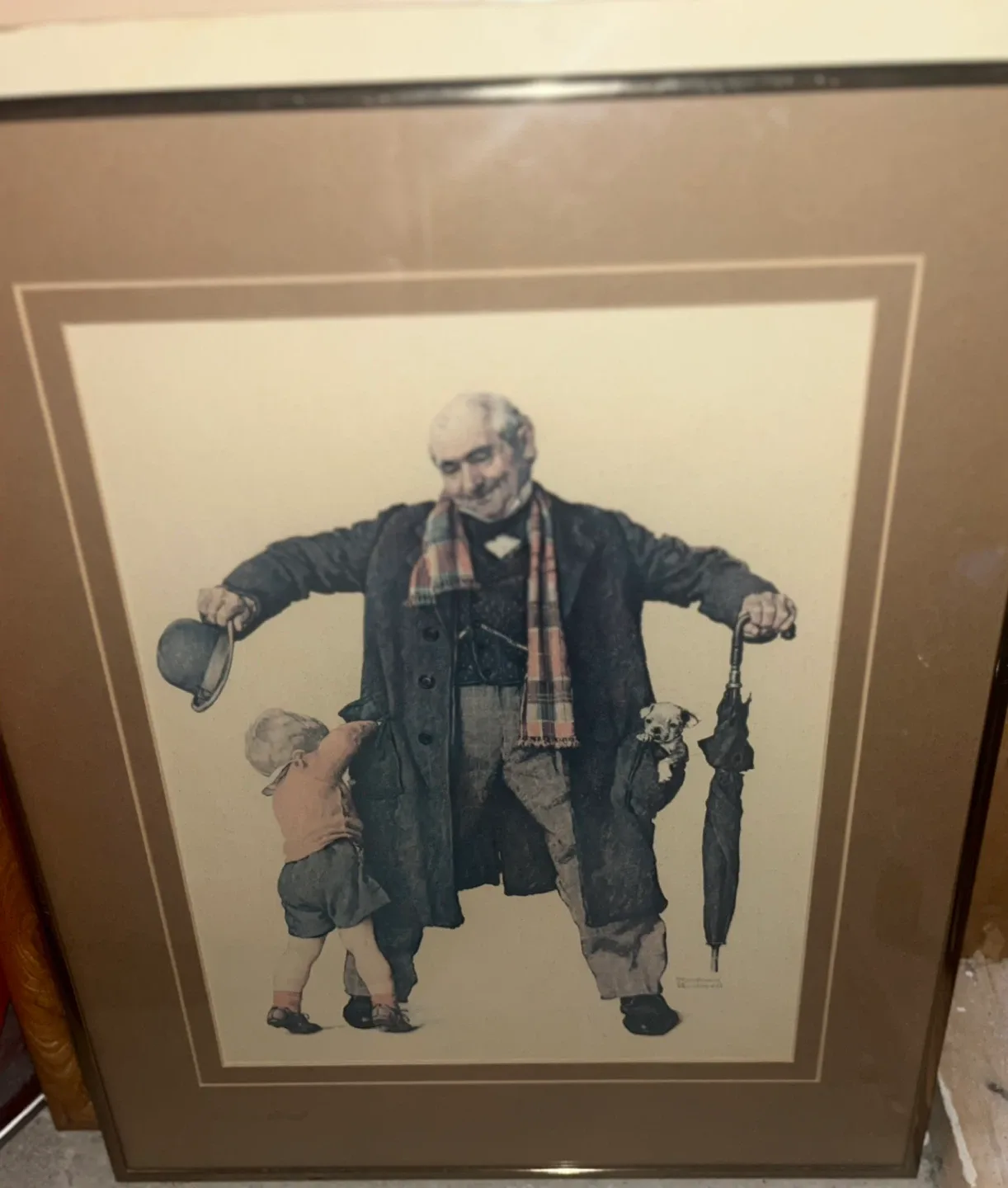Norman Rockwell print in frame thumbnail