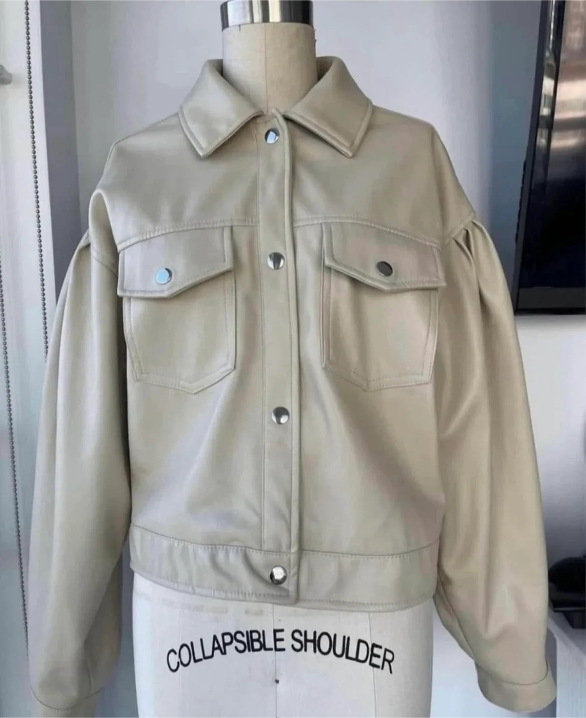 T. Tahari vegan leather jacket size medium thumbnail