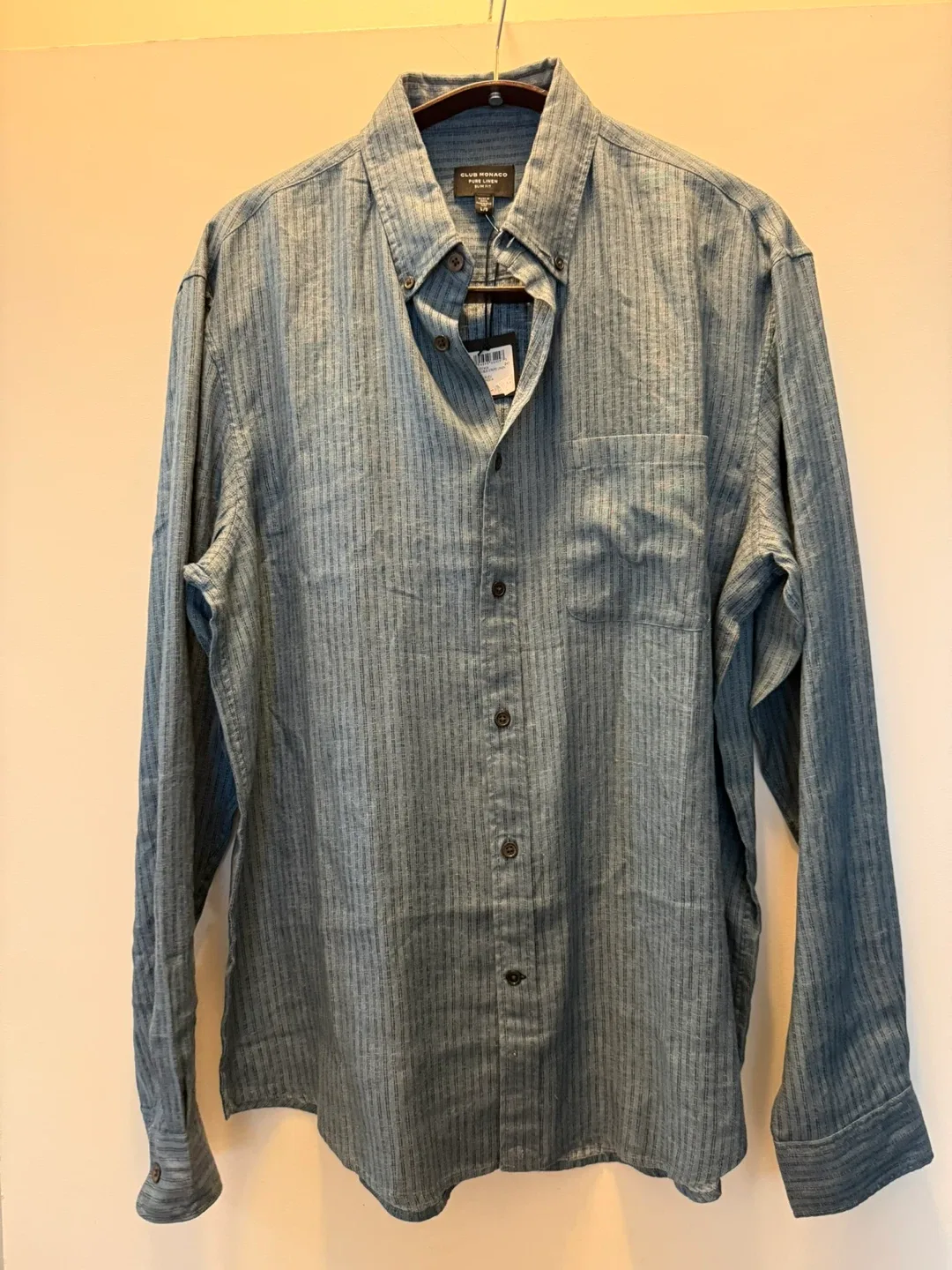 Club Monaco Pure Linen Slim Fit Shirt - Size L thumbnail
