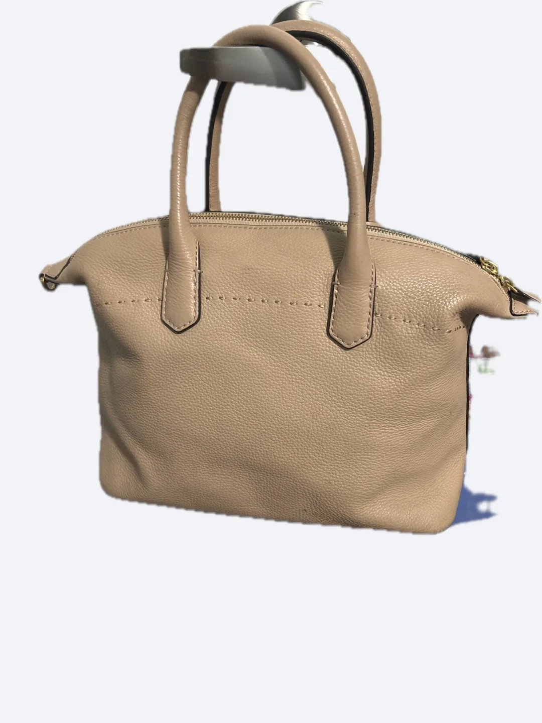 Tory Burch Leather Satchel - Light Taupe image indicator(2)