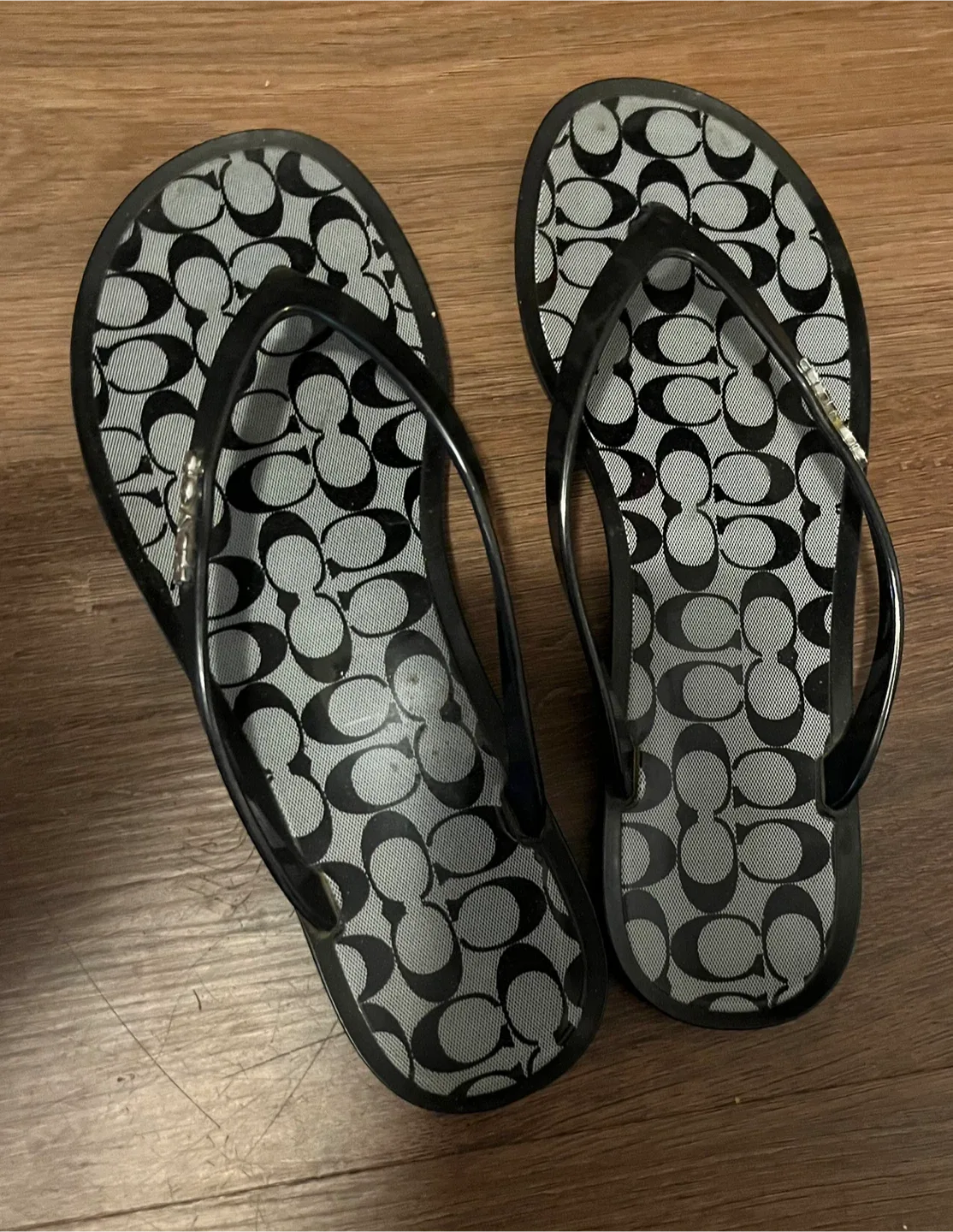 Coach Flip Flops - Black Pattern thumbnail