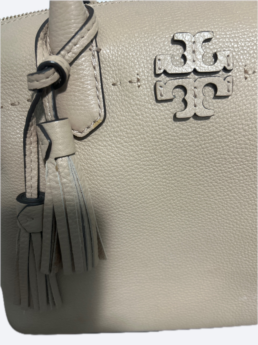Tory Burch McGraw Slouchy Leather Satchel - Light Taupe - photo 5