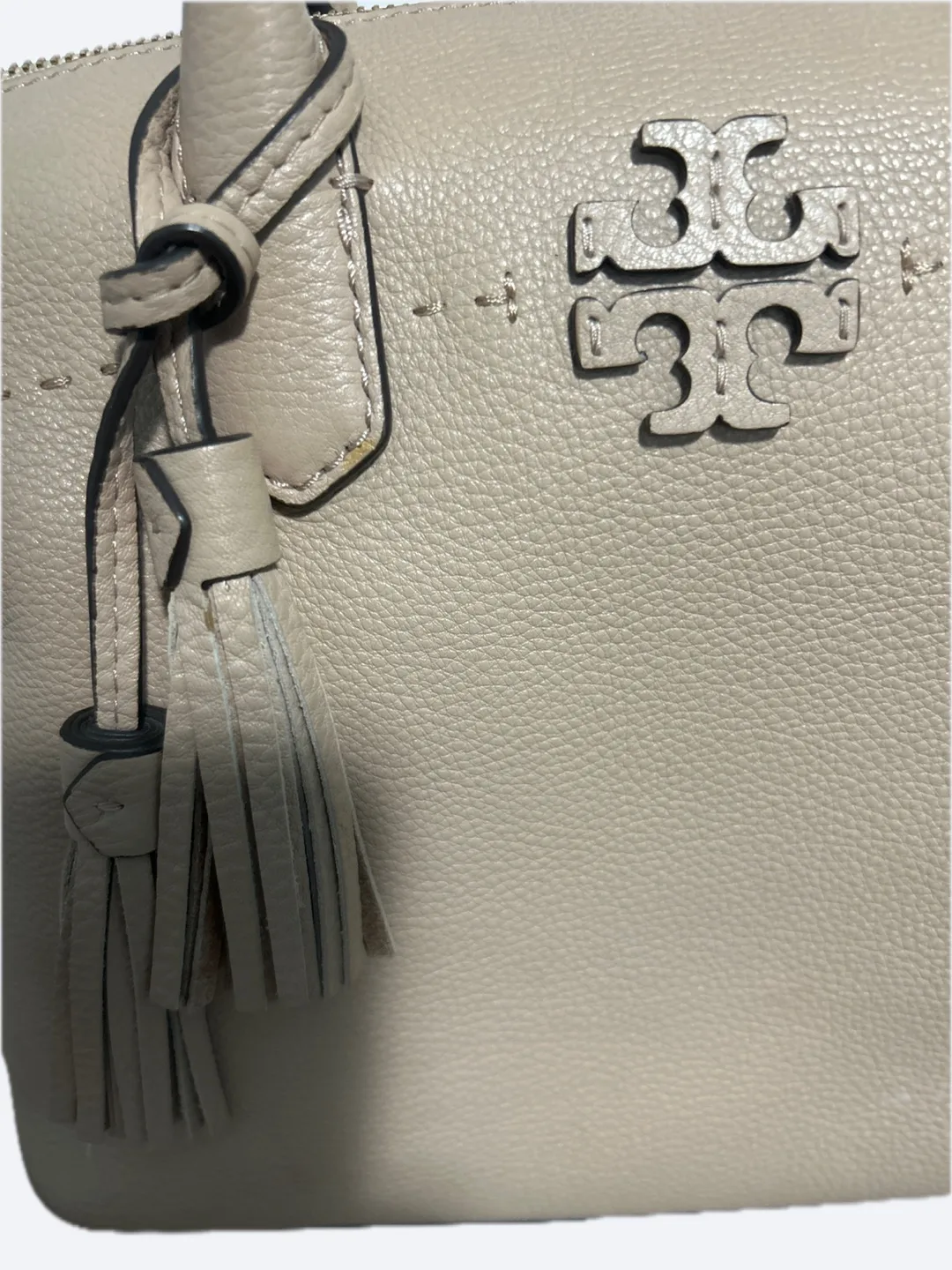 Tory Burch Leather Satchel - Light Taupe image indicator(5)