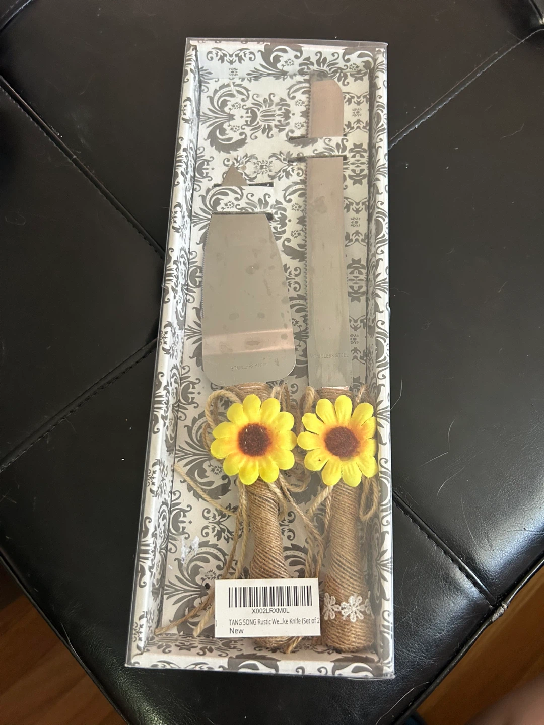 Sunflower Rustic Cake Knife Set