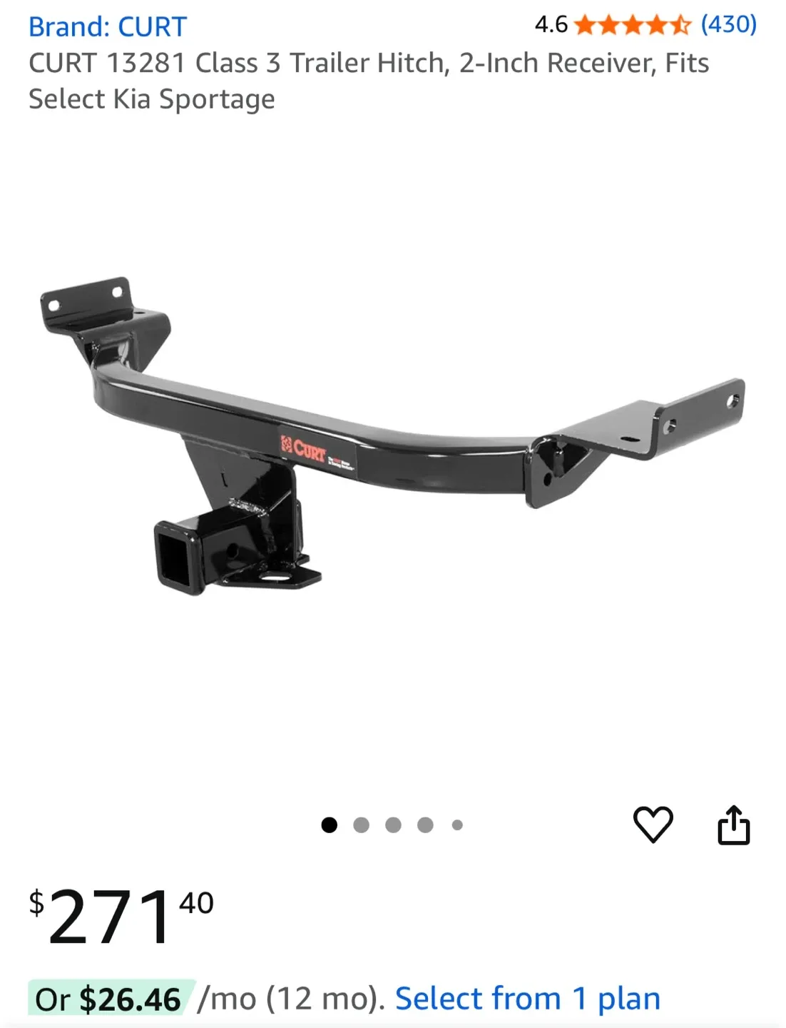 CURT 13281 Class 3 Trailer Hitch for Kia Sportage image indicator(5)