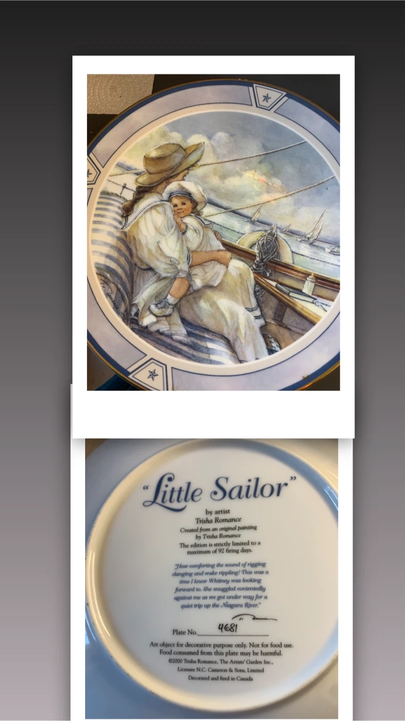 Trisha Romance "Little Sailor" Plate
