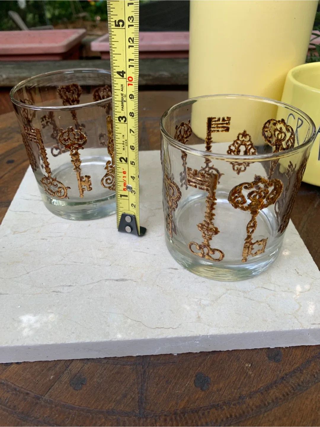 Libbey Glass Tumblers with Gold Skeleton Key Design image indicator(9)