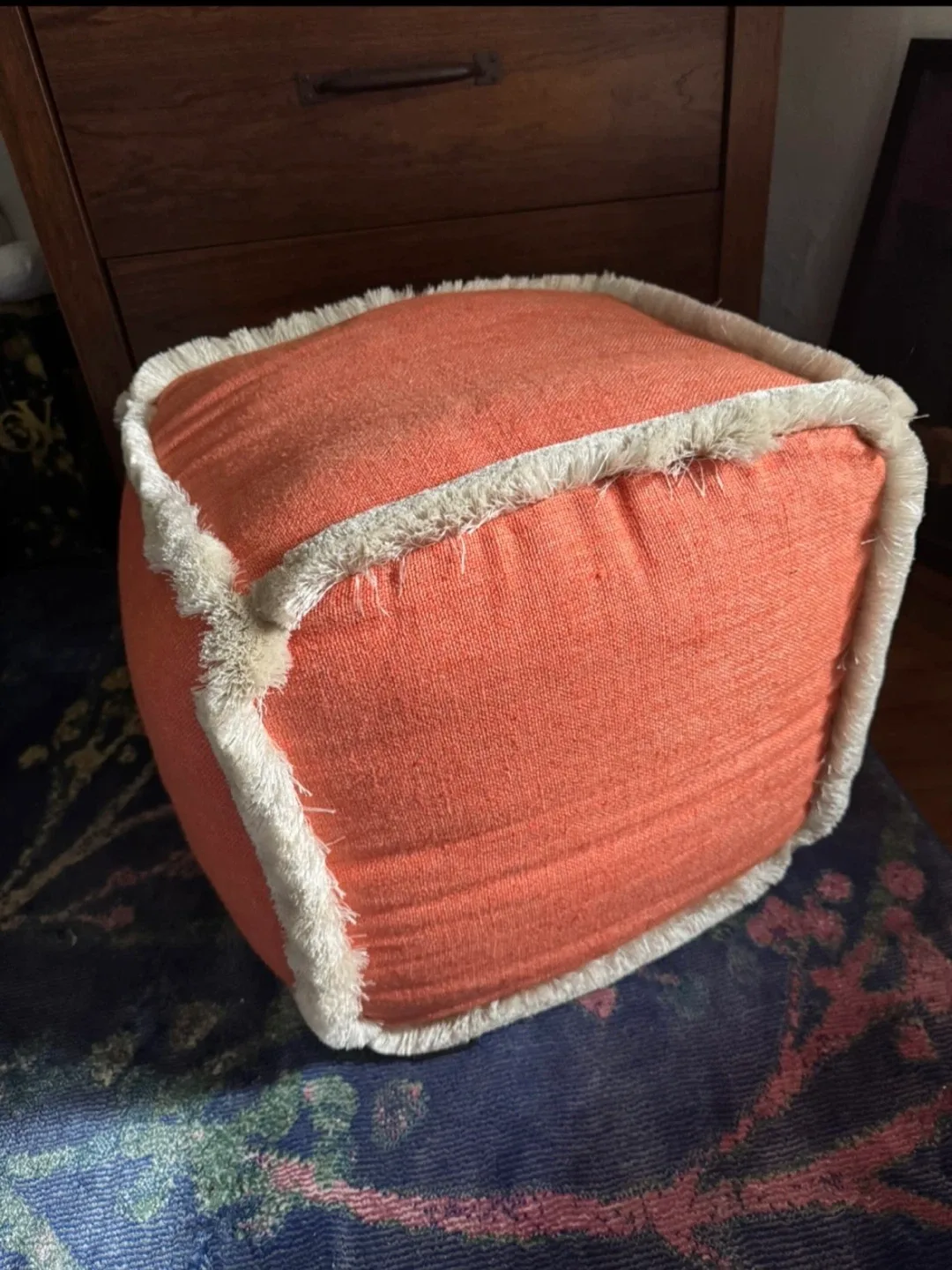 Rustic Farmhouse Decor Foot Stool - Coral image indicator(2)