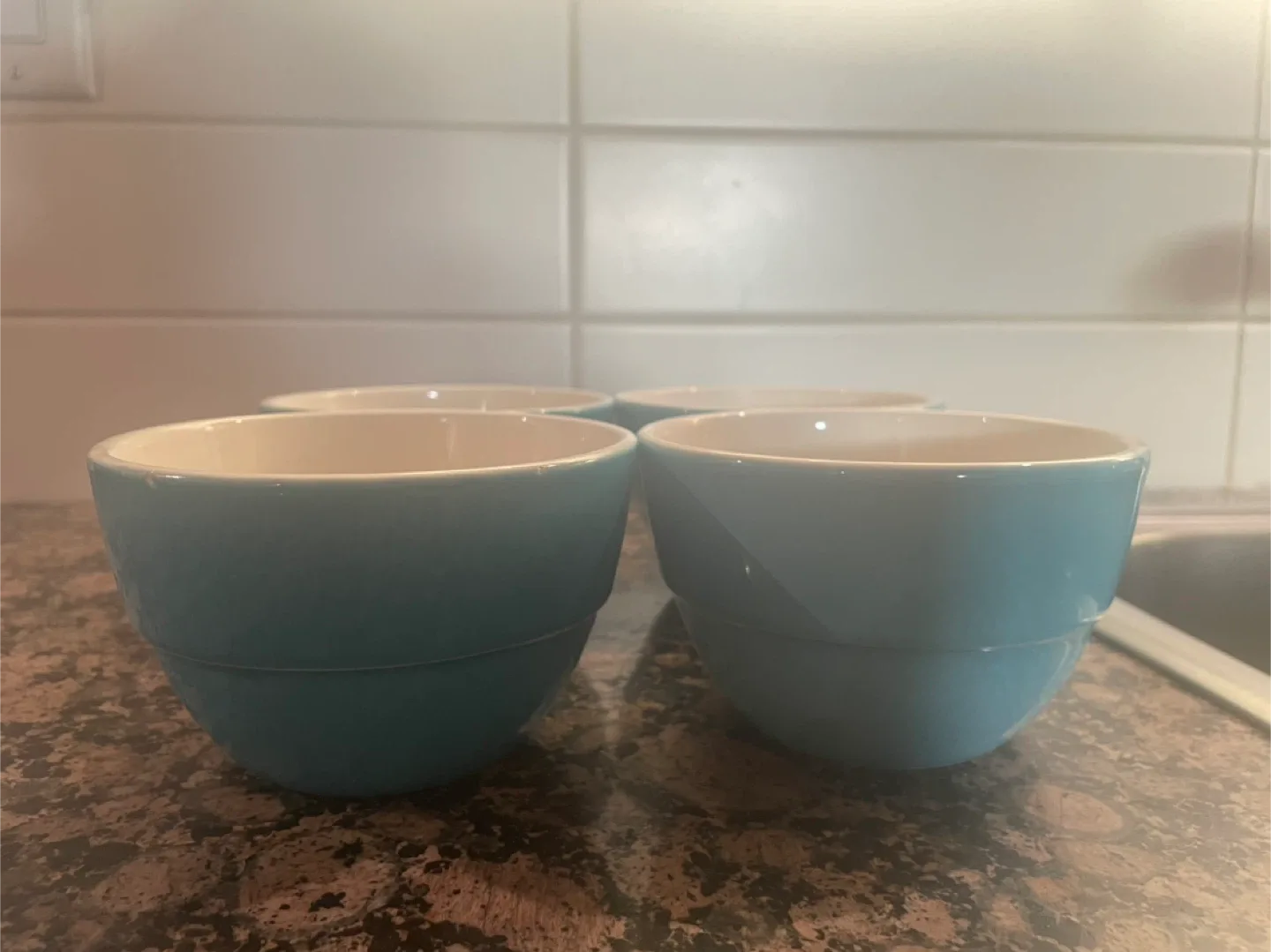 Set of 4 Blue Ceramic Bowls image indicator(4)