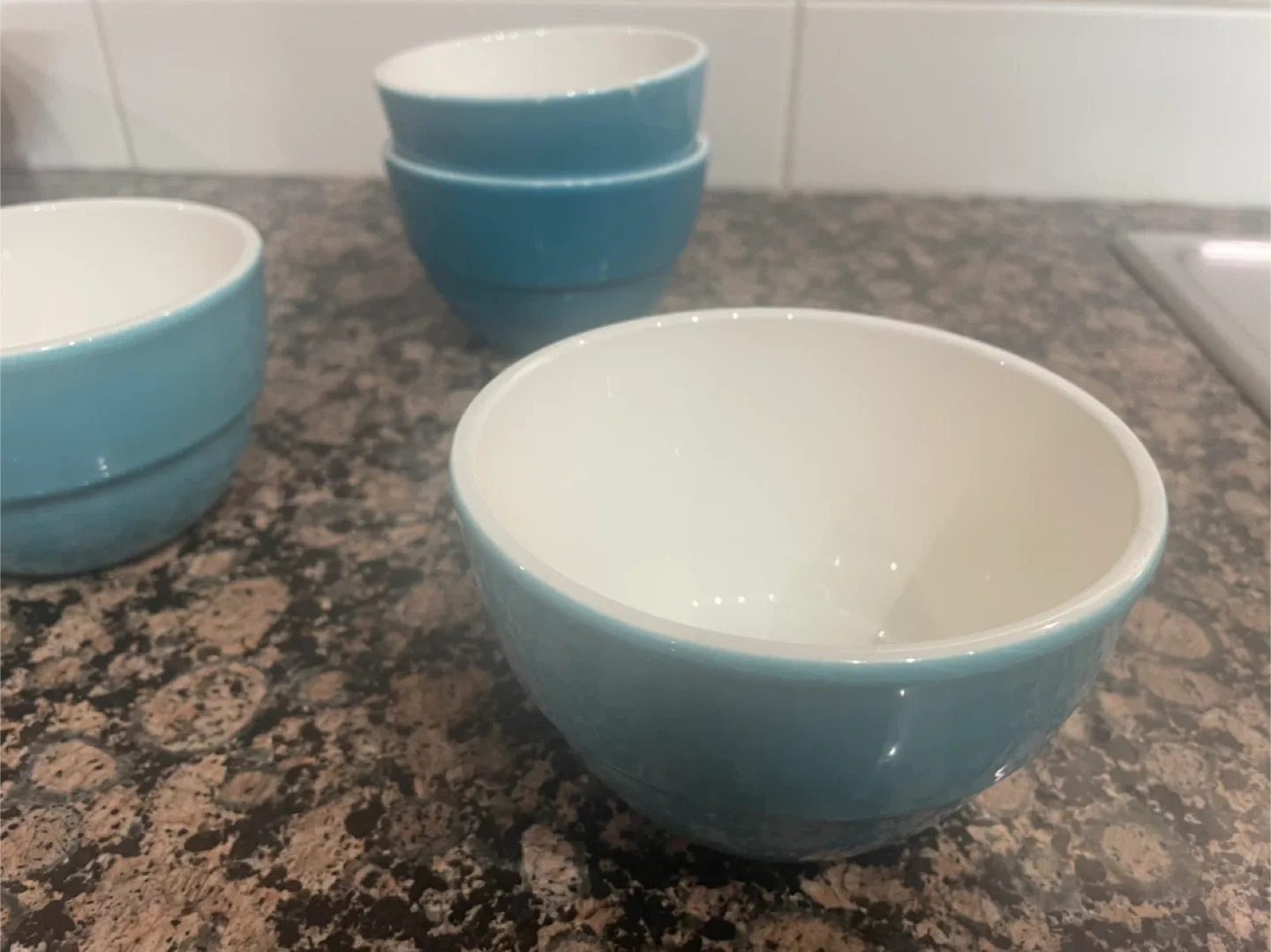 Set of 4 Blue Ceramic Bowls image indicator(5)